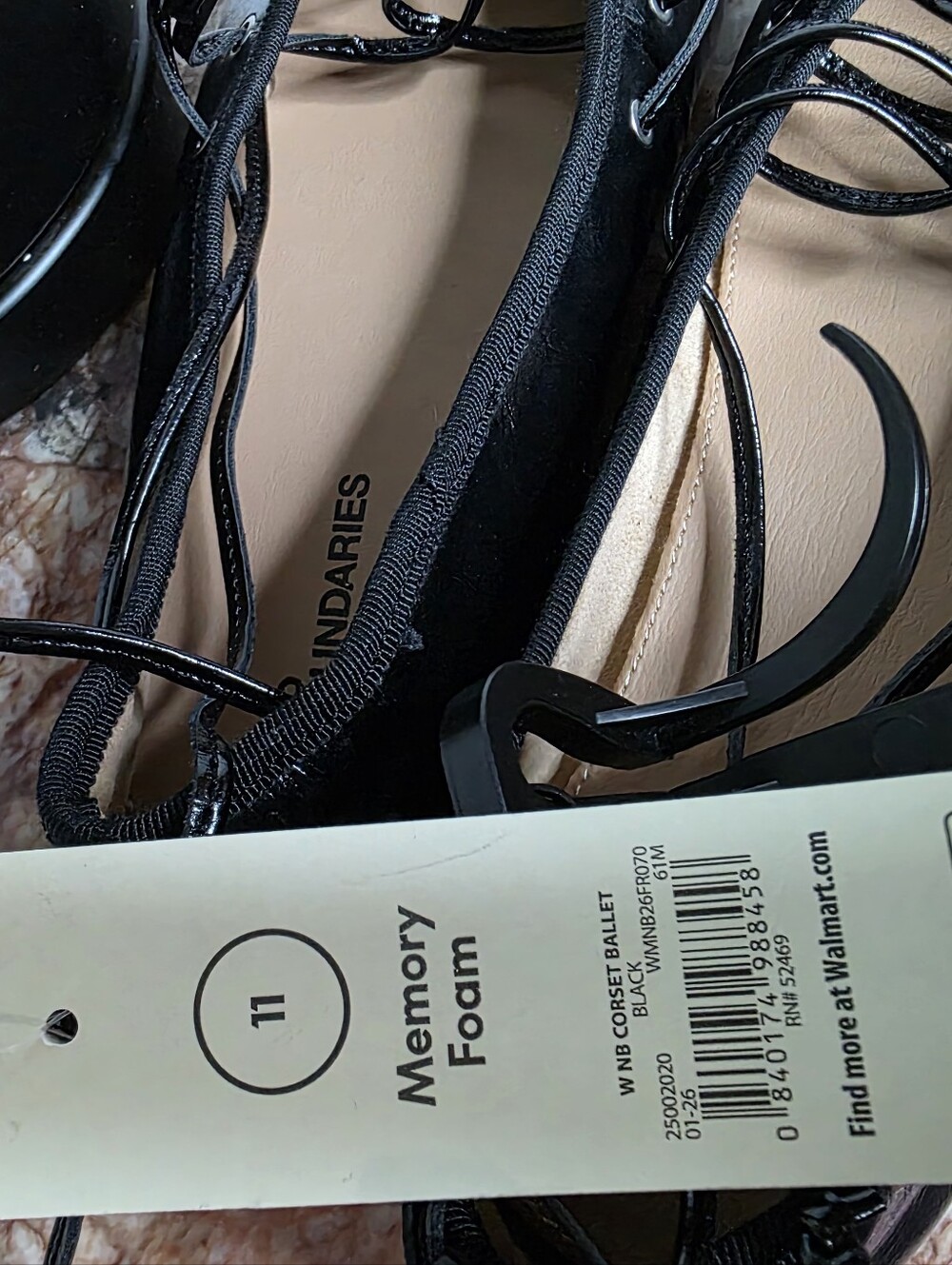 No Boundaries Black Corset Ballet Flats